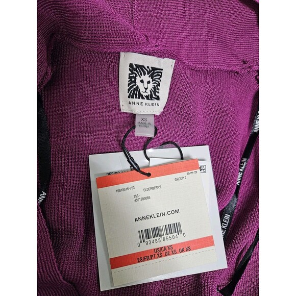 NWT Anne Klein Women's Monterey Duster Cardigan Elderberry Pink Size XSMALL XS - Picture 5 of 6